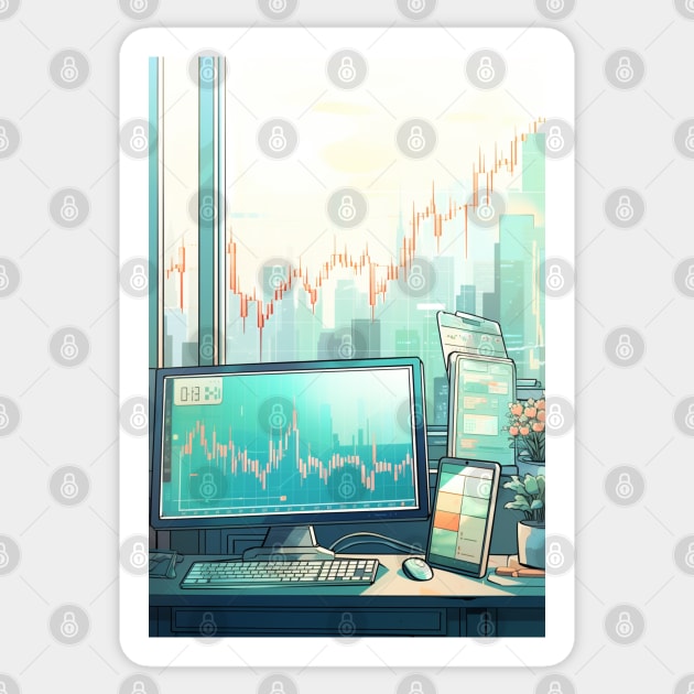 Day trading in wall street Sticker by MilkyBerry